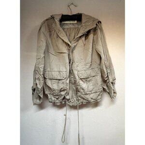 Daughter of the Liberation Anthropologie Beige Hooded Utility Jacket Small